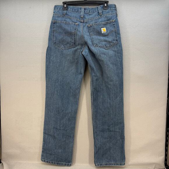 Carhartt Jeans Men's 32x33 Blue Straight Leg Work Wear Classic Fit Rugged - Picture 2 of 12